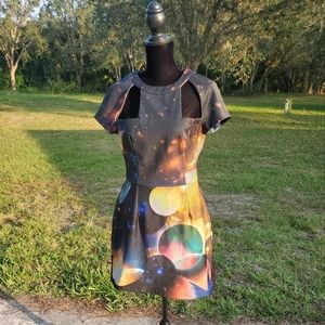 Funktional Galaxy Cutout Cocktail Dress